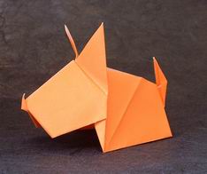 dry folded origami puppy