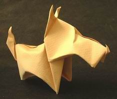 wet folded origami puppy
