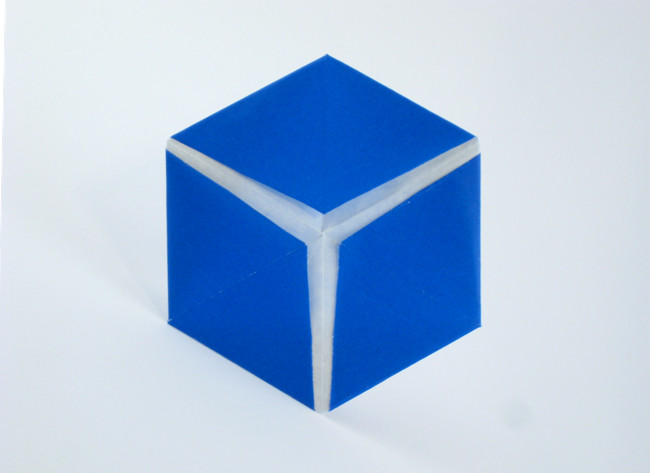 Origami 3D Cube illusion by Noah Ratcliffe folded by Gilad Aharoni