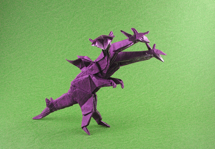 Origami Dragon - 3 headed by Jose Anibal Voyer folded by Gilad Aharoni