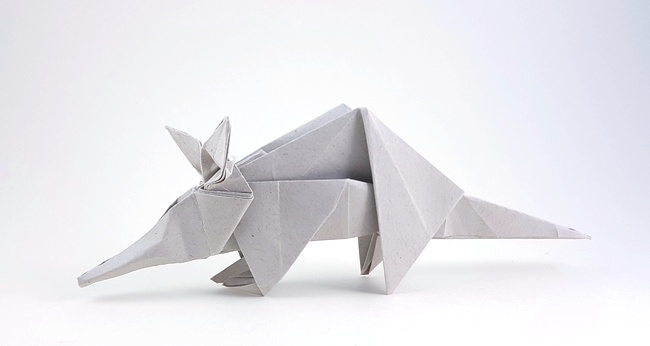 Origami Aardvark by Fumiaki Kawahata folded by Gilad Aharoni