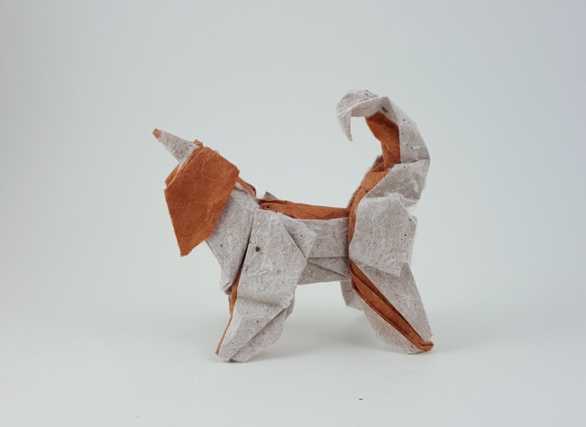 Origami Afghan hound by LLH folded by Gilad Aharoni