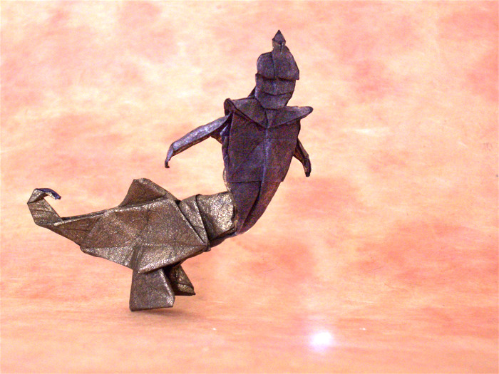 Origami Genie in lamp by Fernando Gilgado Gomez folded by Gilad Aharoni
