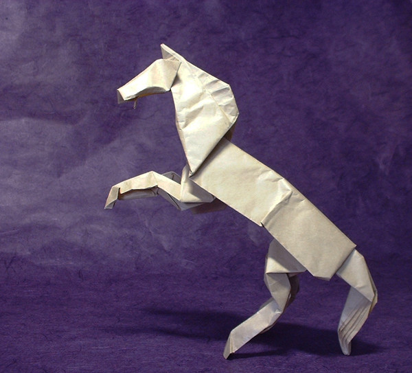 Origami Alamo stallion by Robert J. Lang folded by Gilad Aharoni