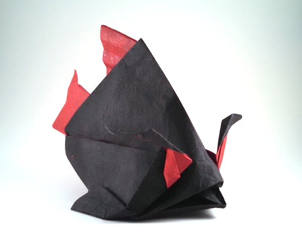 Origami Angry fish by Bernie Peyton folded by Gilad Aharoni