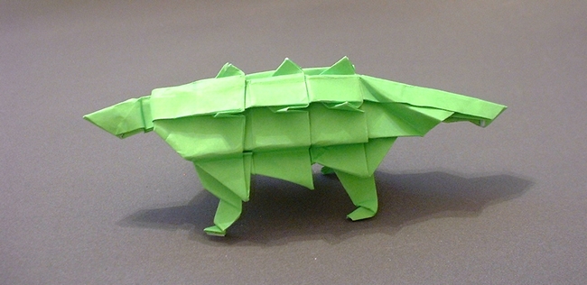 Origami Ankylosaurus by Fernando Gilgado Gomez folded by Gilad Aharoni