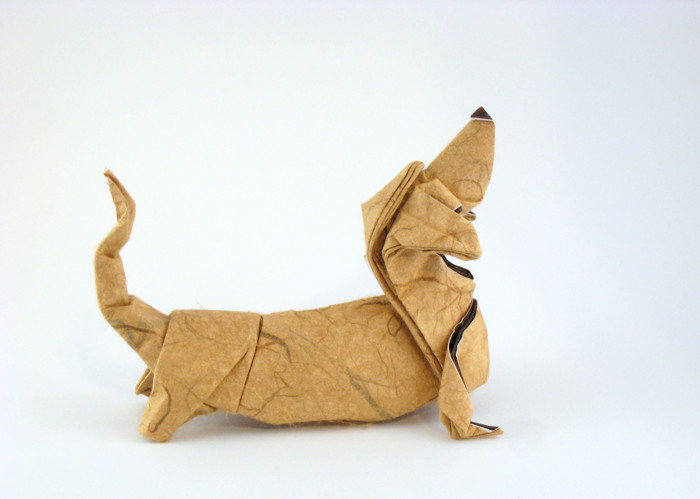 Origami Basset hound by Quentin Trollip folded by Gilad Aharoni