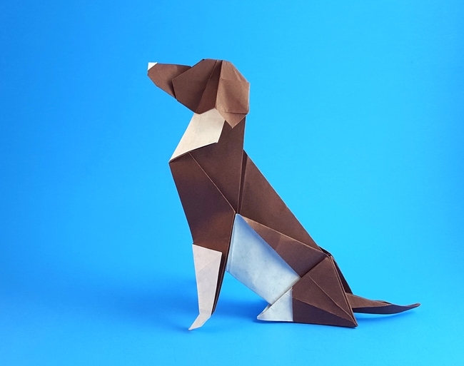 Origami Beagle by Seth M. Friedman folded by Gilad Aharoni