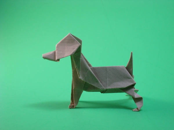 Origami Beagle by Kunihiko Kasahara folded by Gilad Aharoni