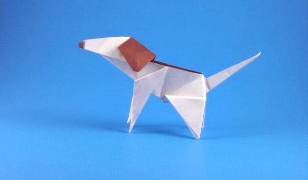 Origami Beagle by Jun Maekawa folded by Gilad Aharoni