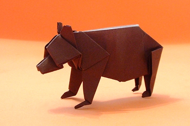 Origami Bear by John Montroll folded by Gilad Aharoni