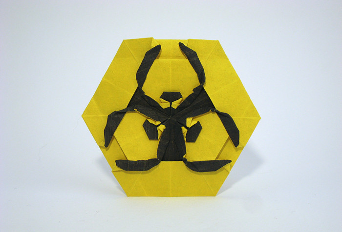Origami Biohazard symbol by Morisue Kei folded by Gilad Aharoni