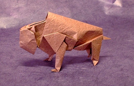 Origami Bison by Fumiaki Kawahata folded by Gilad Aharoni