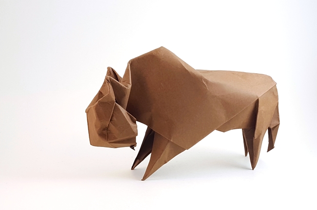 Origami Bison by Angel Morollon Guallar folded by Gilad Aharoni