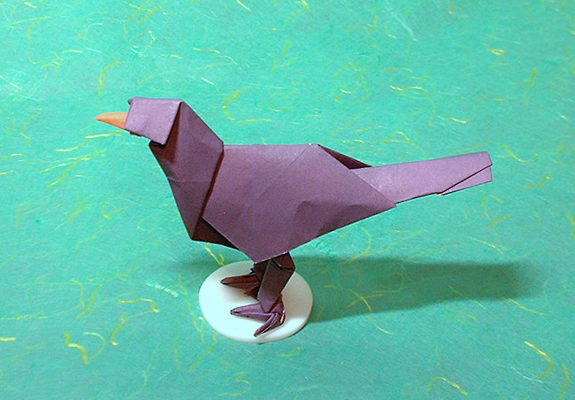 Origami Blackbird by Alfredo Giunta folded by Gilad Aharoni
