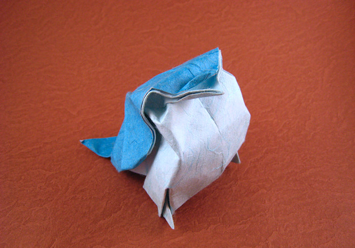 Origami Bluebird chick by Bernie Peyton folded by Gilad Aharoni