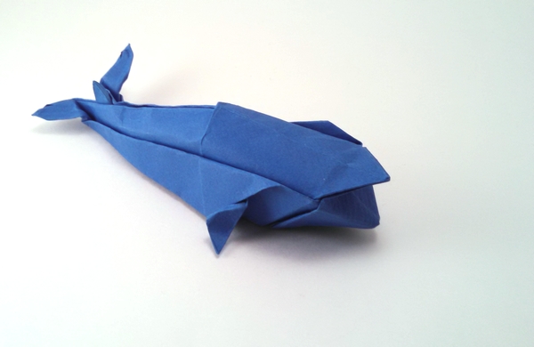 Origami Blue whale by John Montroll folded by Gilad Aharoni