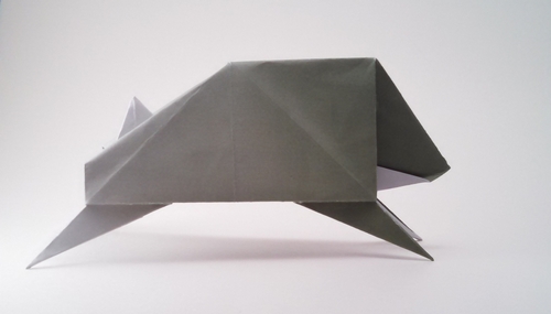 Origami Wild boar by Toshio Chino folded by Gilad Aharoni