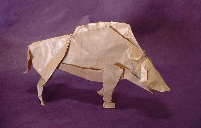 Origami Boar god (Inoshishigami) by Satoshi Kamiya folded by Gilad Aharoni