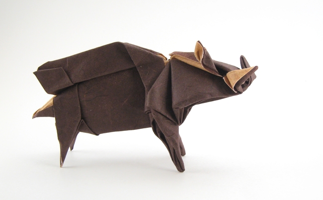 Origami Wild boar by Seiji Nishikawa folded by Gilad Aharoni