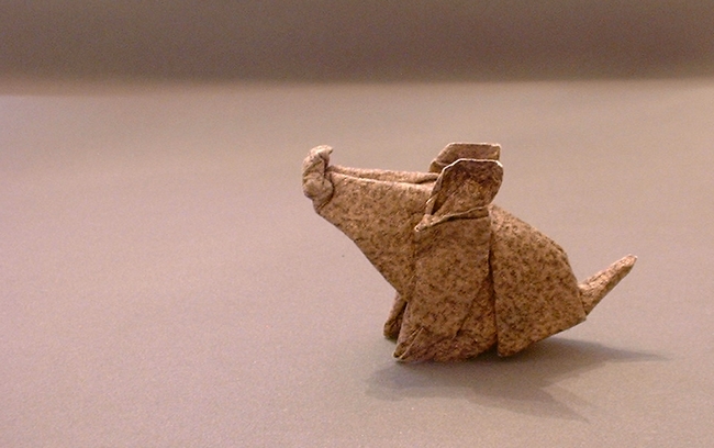 Origami Wild boar by Akira Yoshizawa folded by Gilad Aharoni