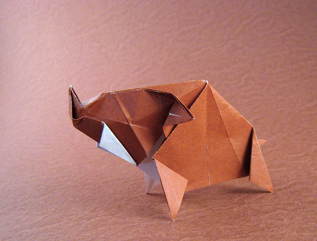 Origami Wild boar by Jun Maekawa folded by Gilad Aharoni