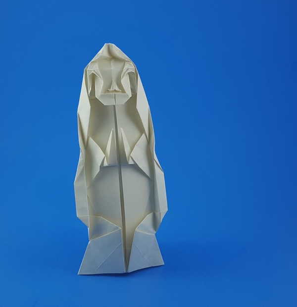 Origami Bodhisattva of Kannon by Kawai Toyoaki folded by Gilad Aharoni