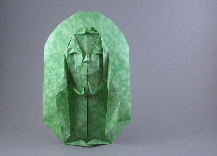 Origami Image of Buddha having a halo by Kawai Toyoaki folded by Gilad Aharoni