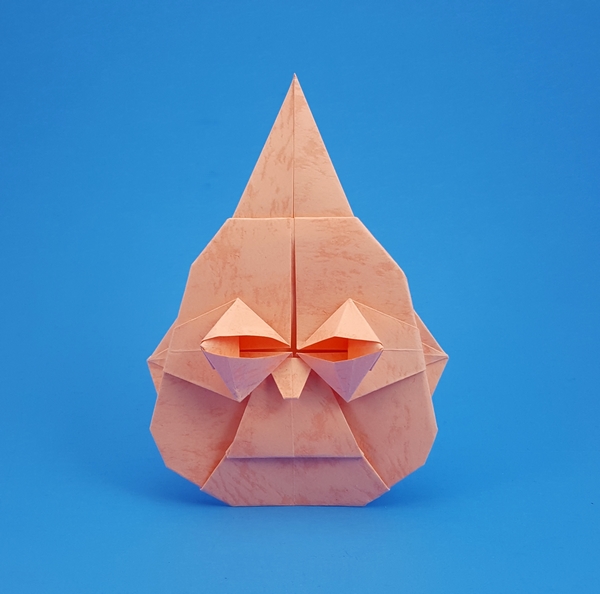Origami Buddha's head by Nick Robinson folded by Gilad Aharoni