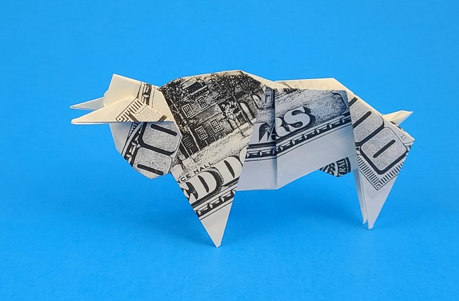 Origami Buffalo by George Rhoads folded by Gilad Aharoni