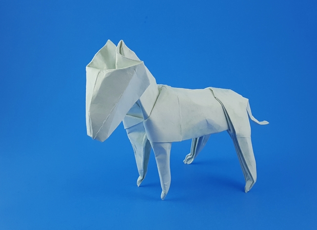 Origami Bull terrier by John Montroll folded by Gilad Aharoni