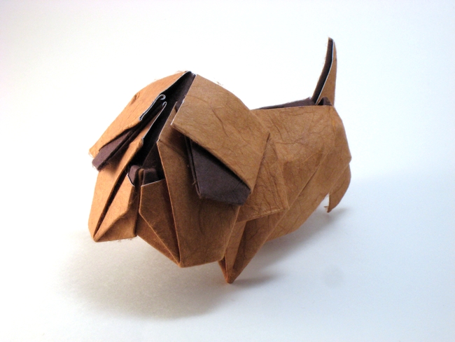 Origami Bulldog by Jacky Chan folded by Gilad Aharoni