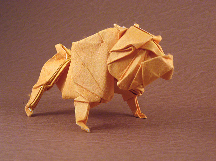 Origami Bulldog by Quentin Trollip folded by Gilad Aharoni