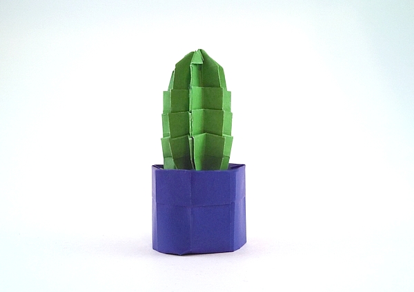 Origami Cactus in a pot by David Petty folded by Gilad Aharoni