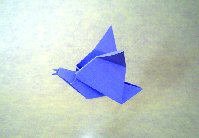 Origami Calling bird by John Montroll folded by Gilad Aharoni