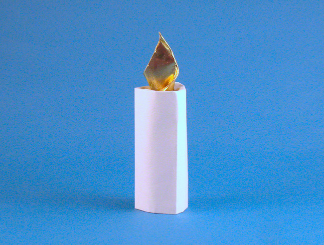 Origami Candle by Kunihiko Kasahara folded by Gilad Aharoni