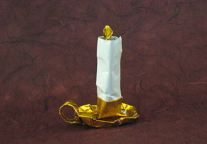 Origami Candlestick by David Shall folded by Gilad Aharoni