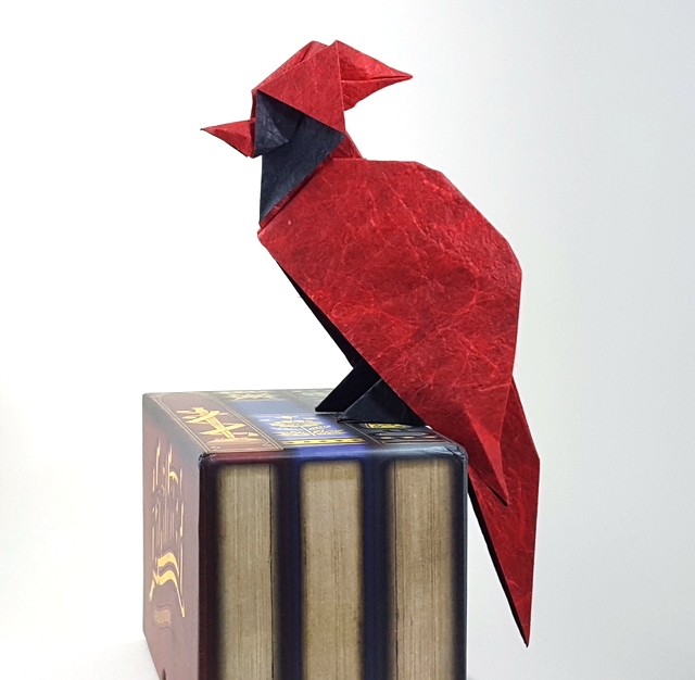 Origami Cardinal by Christophe Boudias folded by Gilad Aharoni