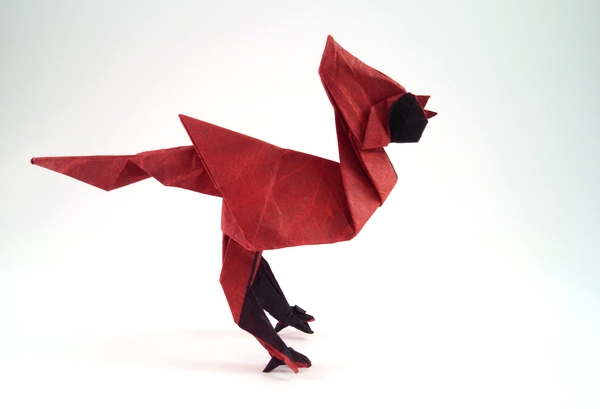 Origami Cardinal by Sebastien Limet (Sebl) folded by Gilad Aharoni