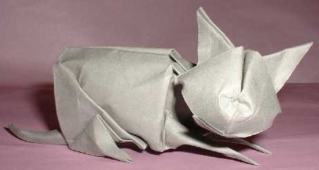 Origami Cat by Hans Birkeland folded by Gilad Aharoni