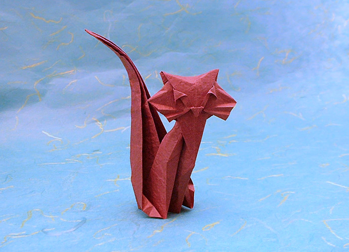 Origami Cat by Roman Diaz folded by Gilad Aharoni
