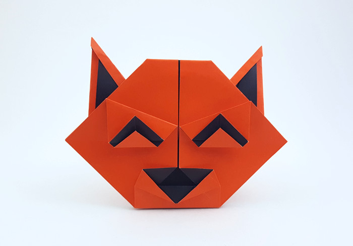 Origami Cat head by Hadi Tahir folded by Gilad Aharoni