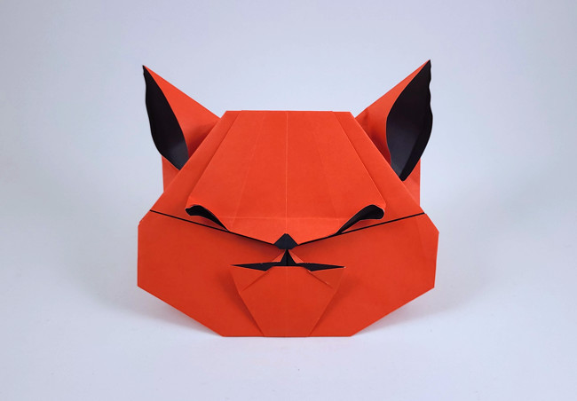 Origami Cat's face by Xiaoxian Huang folded by Gilad Aharoni