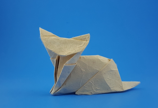 Origami Cat by Kunihiko Kasahara folded by Gilad Aharoni