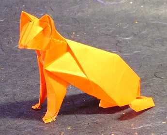 Origami Cat by Hideo Komatsu folded by Gilad Aharoni