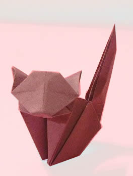 Origami Cat by Jun Maekawa folded by Gilad Aharoni