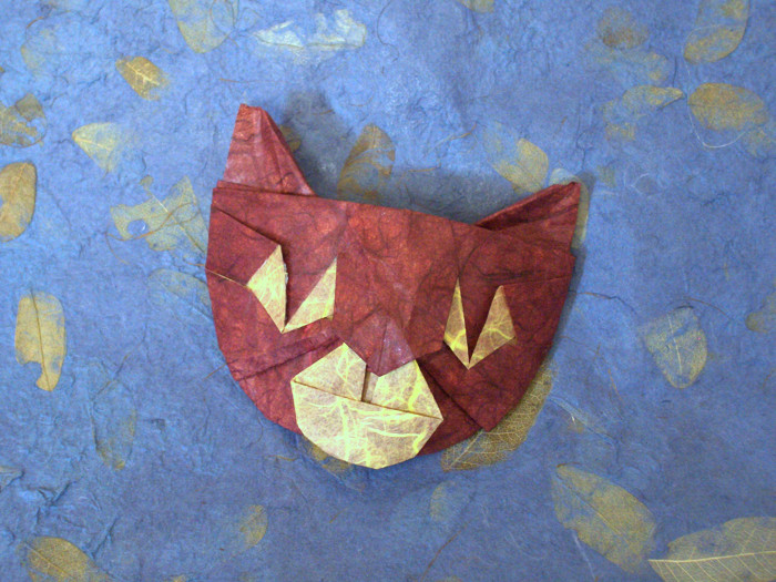 Origami Cat mask by John Richardson folded by Gilad Aharoni