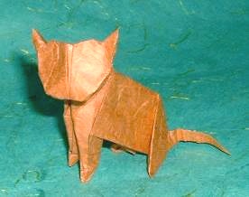 Origami Cat by John Montroll folded by Gilad Aharoni