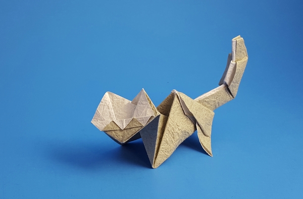 Origami Cat by Angel Morollon Guallar folded by Gilad Aharoni