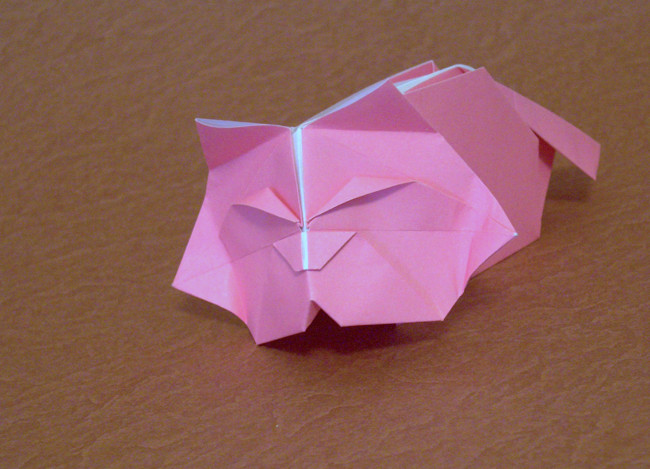 Origami Cat - napping by Kimura Yoshihisa folded by Gilad Aharoni